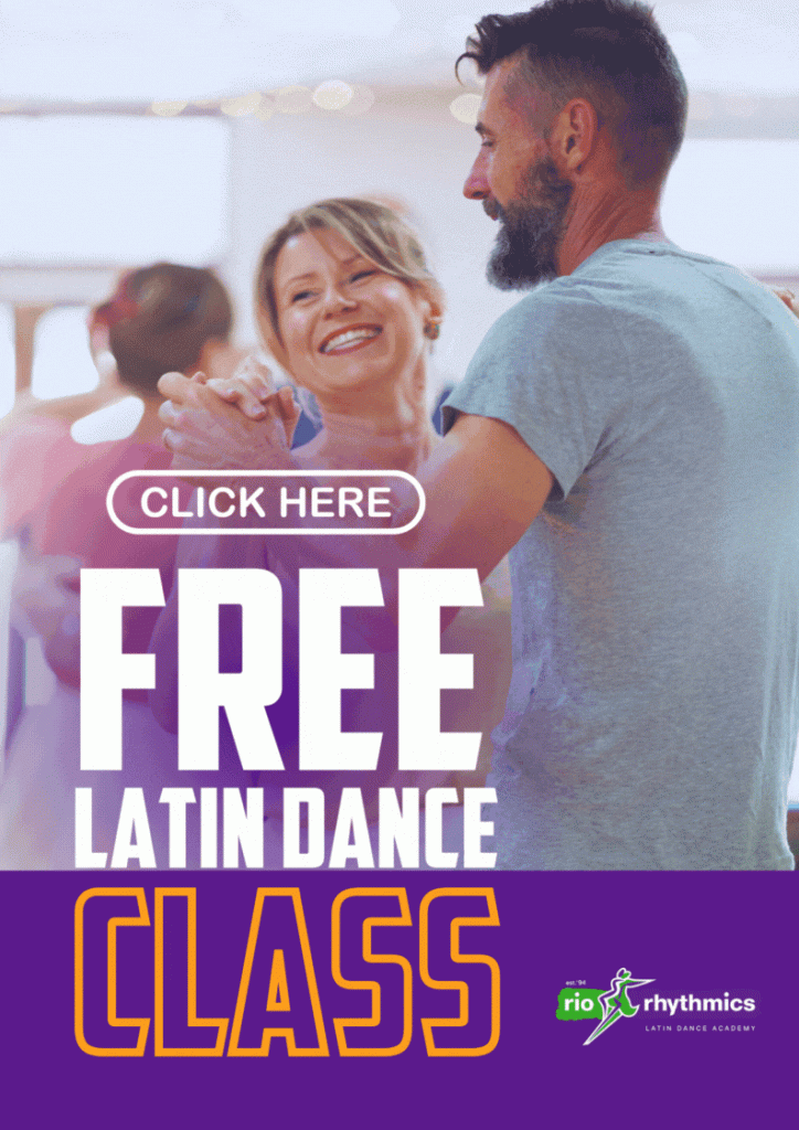 free latin dance class brisbane at rio rhythmics poster