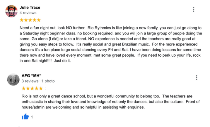 rio rhythmics latin dance testimonials